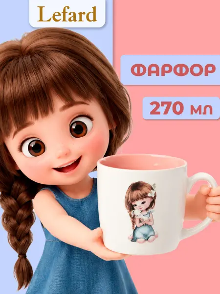 Lefard Кружка 270 мл для чая детская "Хорошая девочка" фарфоровая