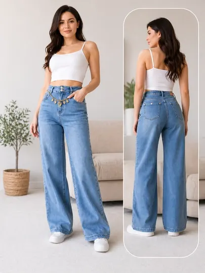 Женские джинсы wide leg, высокая посадка, широкие штанины, модные джинсы