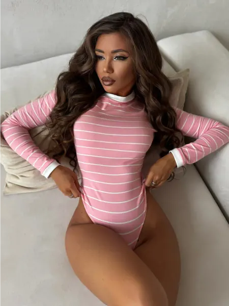Lia Wear Розовое боди в полоску