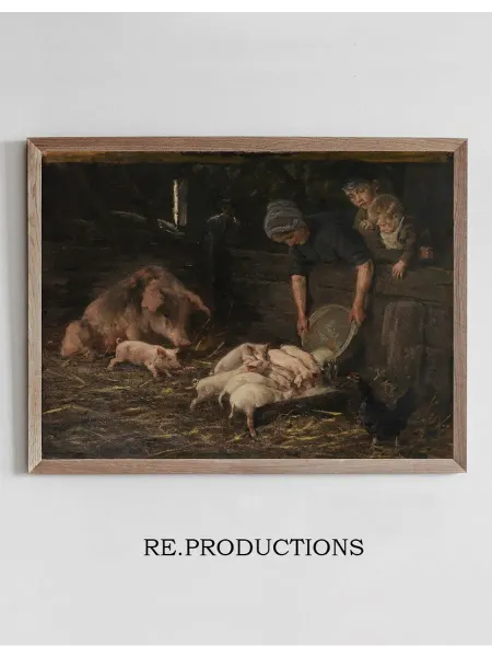Re.productions Постер The nursery – pig pens - Max Liebermann