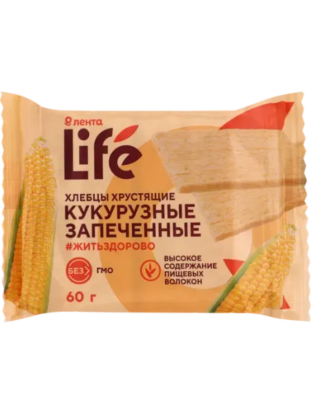 Хлебцы кукурузные ЛЕНТА LIFE хрустящие запеченные