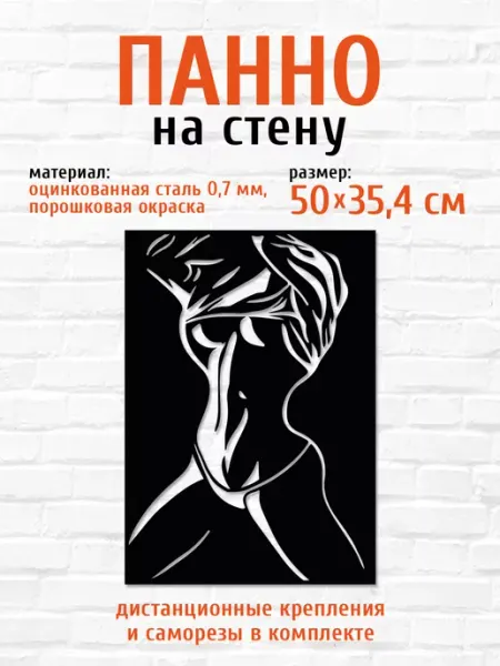 LifeSteel Панно на стену для интерьера из металла девушка