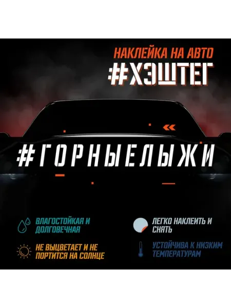 LifeSticker Виниловая наклейка на авто - Горные лыжи