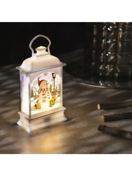 Luazon Lighting Новогоднее украшение "Фонарь со снеговиком" с подсветкой