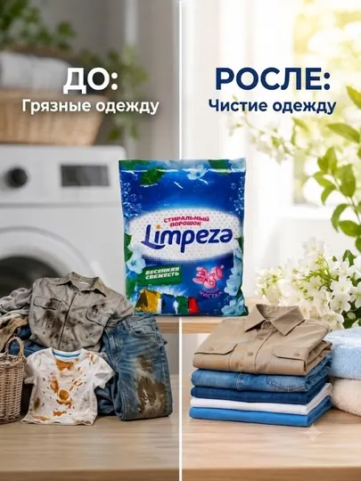 Порошок стиральный "LIMPEZA" (ручная стирка), 900 гр