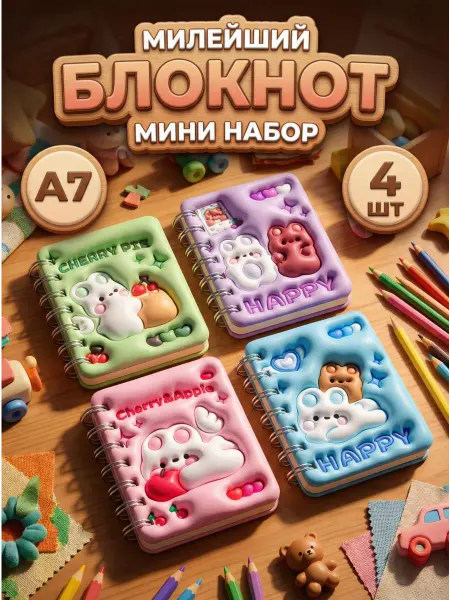 Little office Блокнот мини набор 4шт