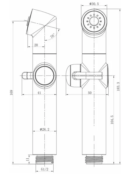 Гигиенический душ LM8075BL, черный, матовый, пластиковый