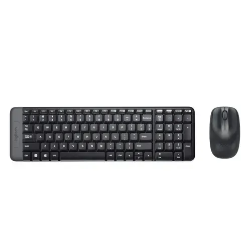 Logitech MK220 Беспроводной комплект мышь + клавиатура, русская раскладка, черный