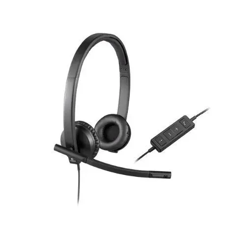 Logitech Наушники проводные с микрофоном, USB, черный