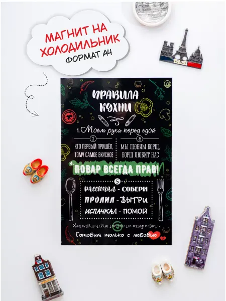 Магнитос Магнит на холодильник, правила кухни