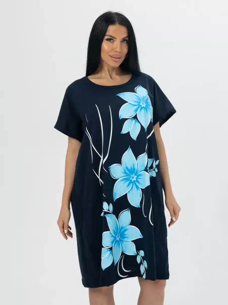 Lookatmestore Платье домашнее трикотажное больших размеров