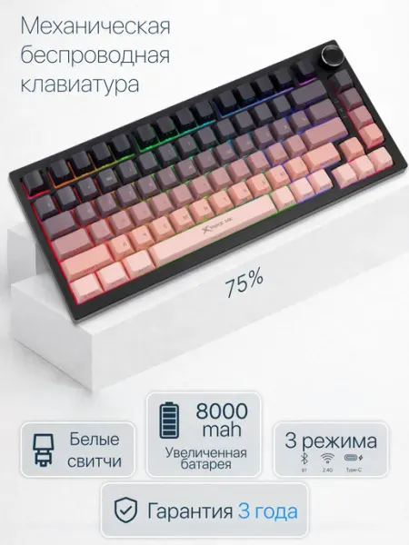 LOQI Клавиатура механическая игровая беспроводная для компьютера