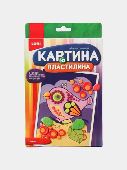 Картина из пластилина LORI Птичка Пз/Пл-008