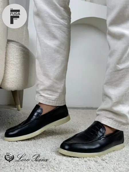 Мужские лоферы Loro Piano из натуральной кожи удобные, 39-44, для офиса и на каждый день