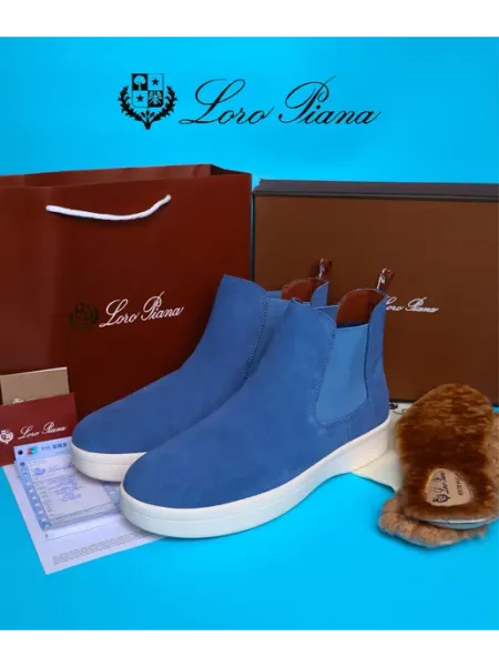 LoroPiana Ботинки демисезонные челси из натуральной замши