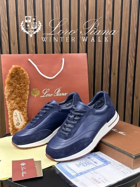LoroPiana Кроссовки зимние из натуральной кожи и замши