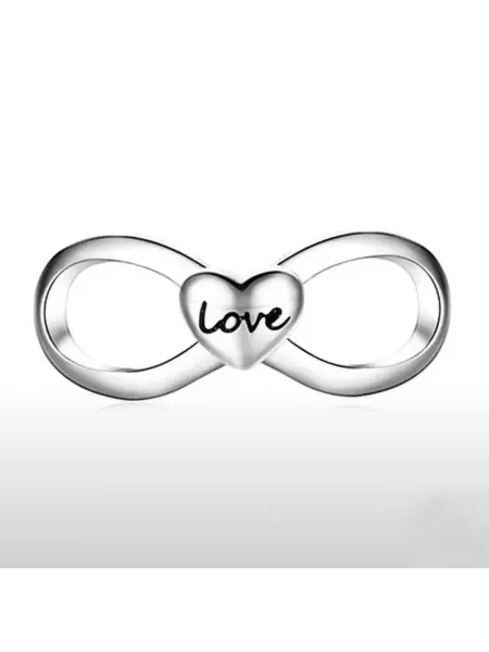 Шарм на браслет бесконечность Любовь Love с сердечком