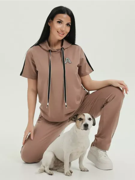 Lovetex.store Костюм спортивный больших размеров без начеса с капюшоном
