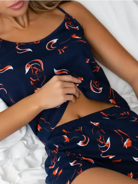 LUNNICA Пижама женская с шортами и майкой хлопок