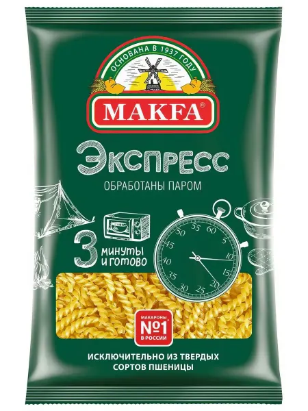 Макароны спирали Makfa Экспресс обработанные паром высший