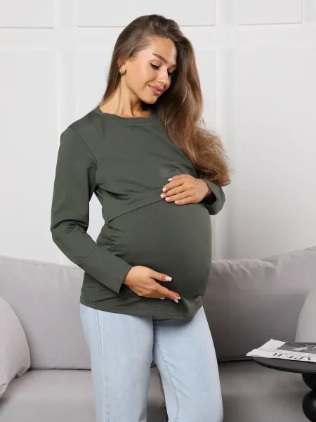 Mama-Jane Лонгслив для беременных и кормления из футера на весну