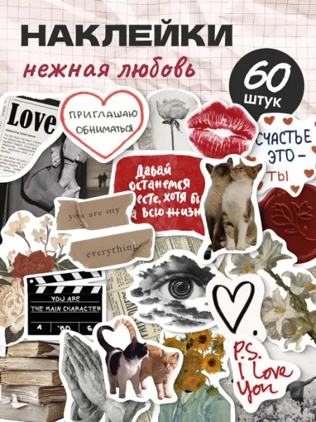 Стикит Наклейки для скрапбукинга любовь с цитатами 60 шт