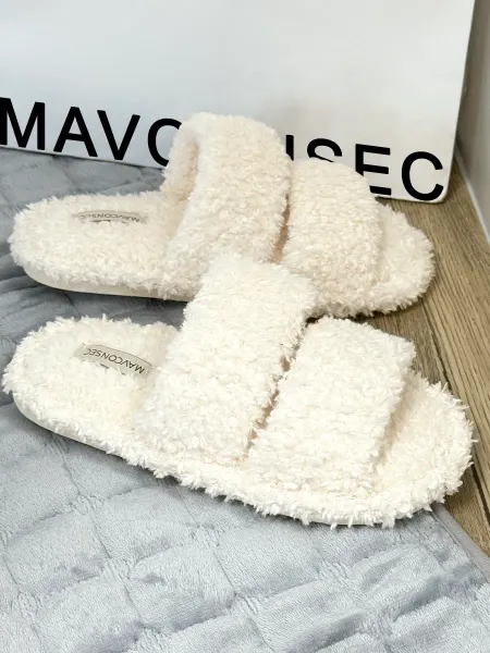 MAVCONSEC Тапочки домашние открытые пушистые