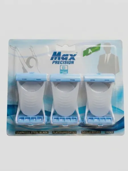 Бритва MAX, женская и мужская, одно лезвие, 6 шт., голубая и розовая
