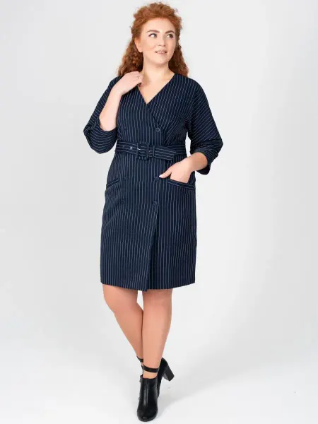Max&Style Стильное платье-пиджак в полоску элегантность и комфорт