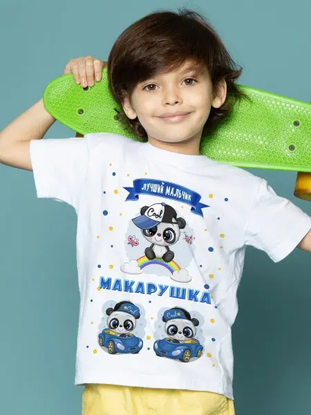 Филя Футболка для мальчика Панда Макарушка