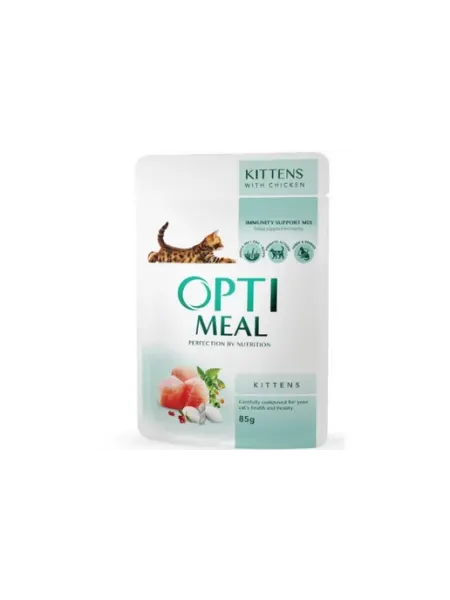 Влажный корм для котят Opti Meal с курицей 5 шт