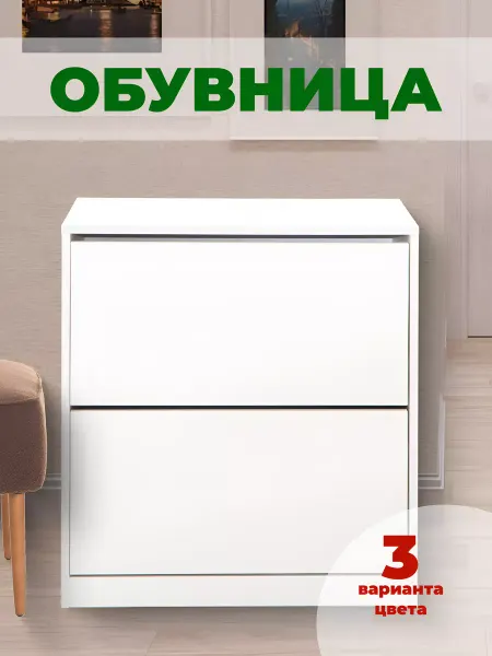 MEBELBAR Обувница в прихожую закрытая, тумба для обуви узкая