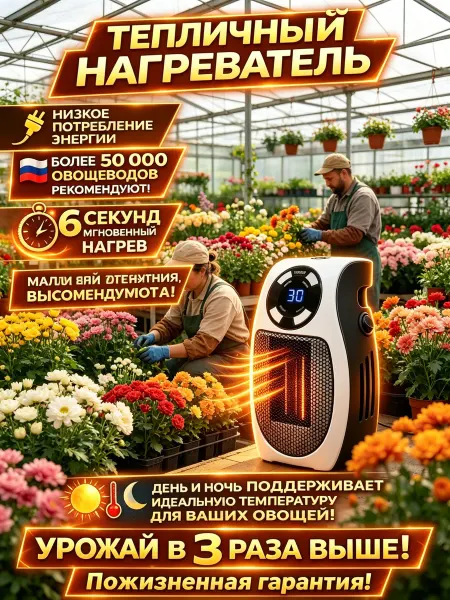 Маленький обогреватель для теплицы, стабильный нагрев