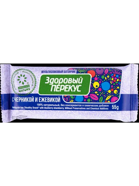 Батончик мюсли ЗДОРОВЫЙ ПЕРЕКУС с черникой и 4шт