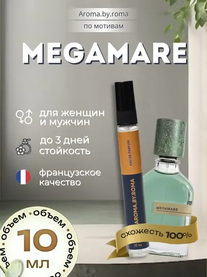 Парфюм унисекс по мотивам Megamare, духи-пробник, 10 мл