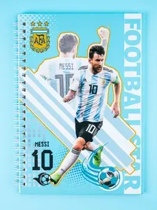 Блокнот Футболист Messi Месси, в клетку, формат А5 / Блокнот футбол для скетчинга, рисунков и записей
