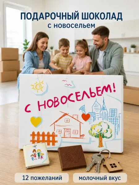 Счастливая мануфактура Подарочный набор шоколада на новоселье подарок прикольный