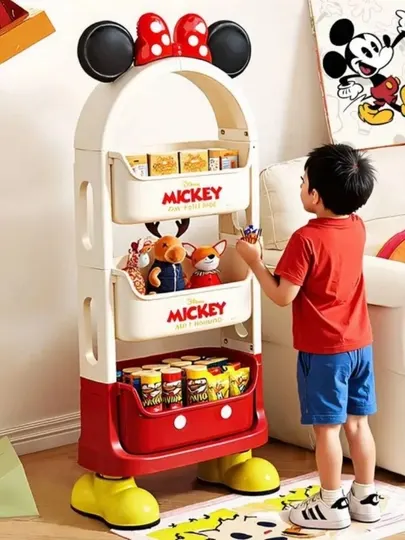 Детский стеллаж, органайзер для игрушек, многоуровневый шкаф, Mickey