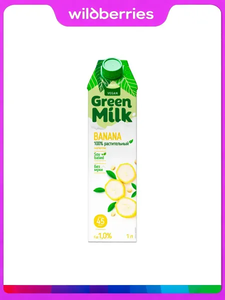 Напиток соевый GREEN MILK со вкусом банана, 1000мл