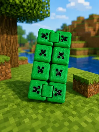 Бесконечный кубик Крипер — антистресс фиджет игрушка для рук Minecraft