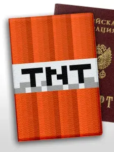 Обложка на паспорт Minecraft Майнкрафт Динамит TNT ТНТ