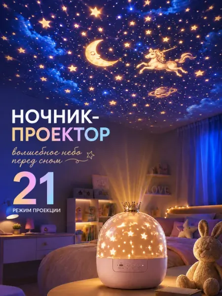 MiniMinds Ночник проектор детский Звездное небо