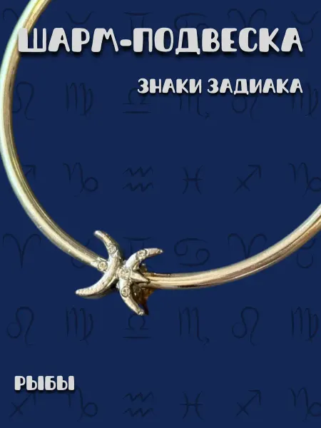 MirVa-Sharm Шарм для браслета Знаки Зодиака Рыбы