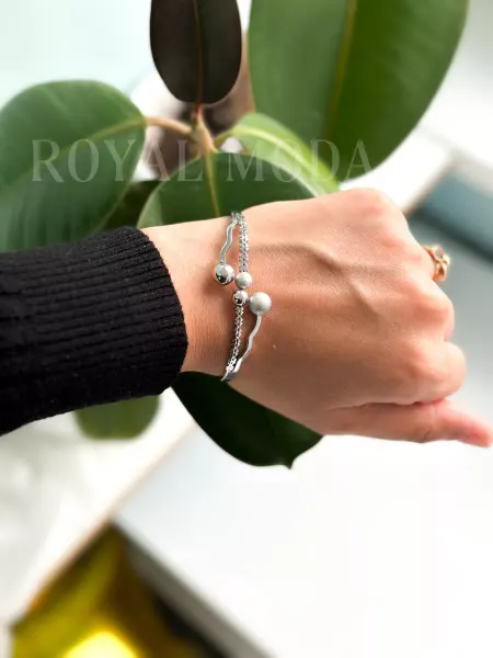 ROYAL MODA Браслет круглый жесткий бэнгл сталь бижутерия