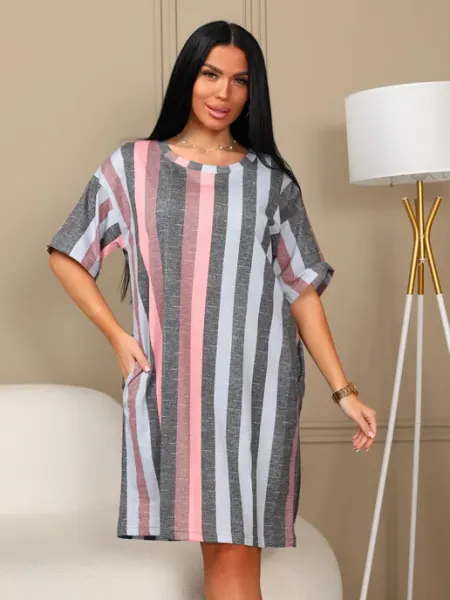Moda Tex Домашняя туника новогодняя хлопок больших размеров