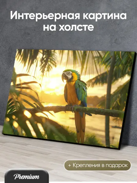 Modulka Картина на холсте Попугай в солнечный день