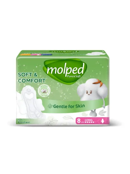 Прокладки ультратонкие Pure Soft с крылышками Super 8 шт Molped