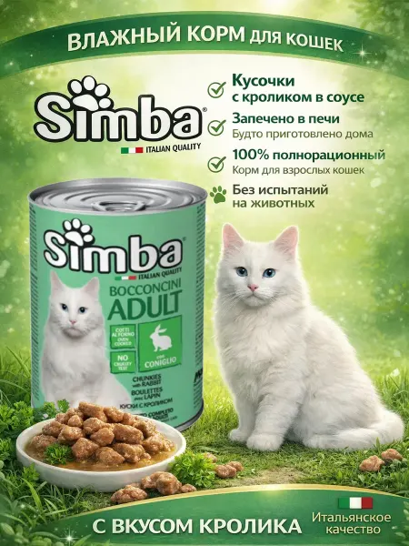 MONGE Консервы для кошек с мясом кролика 415гр по 2 штуки