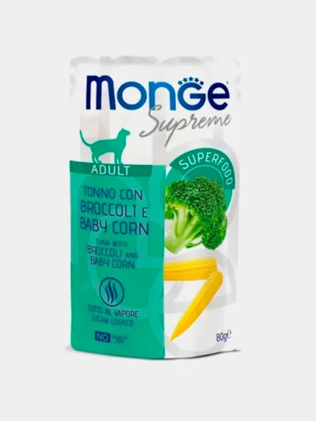 Пауч Monge Supreme, тунец, брокколи и мини-кукуруза