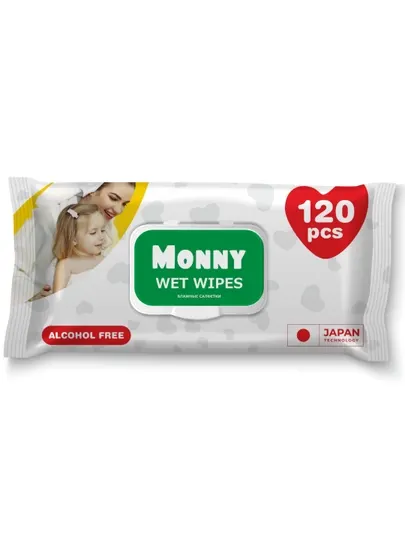 Влажные салфетки для детей MONNY, 120 шт
